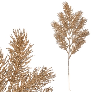 Smrk - umělá větev, barva zlatá se třpytkami