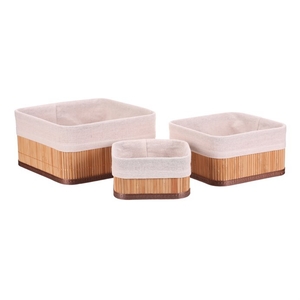 Koš regálový - bambus, přírodní, cena za sadu 3 ks