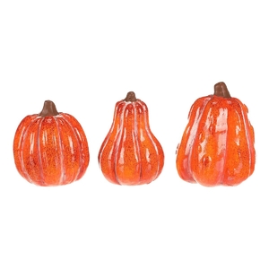 Dýně keramická - mix 3 druhů, oranžová, cena za balení (3 ks)