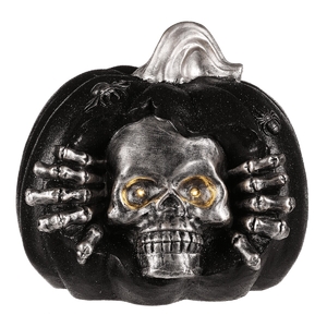 Dýně s lebkou - Halloween, magnesium, LED osvětlení