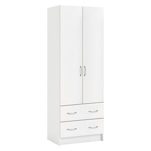 Skříň policová 2 dveře + 2 zásuvky BEST bílá