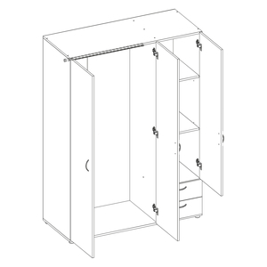 Skříň 3dveřová BEST bílá