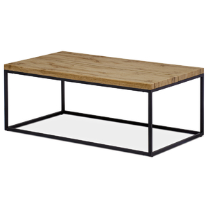 Stůl konferenční, 110x60x45 cm, deska MDF, 3D dekor divoký dub, kov - černý mat