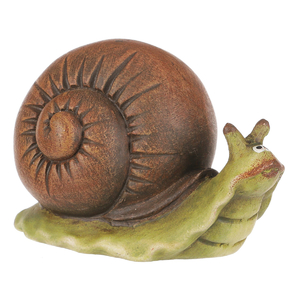 Šnek - keramická figurka, vel. S, zeleno-hnědý