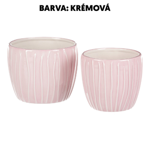 Obal na květiny - keramika, krémový, cena za sadu 2 ks