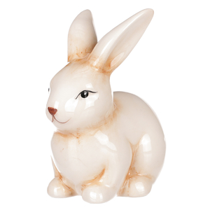 Zajíc - keramická figurka, barva béžová