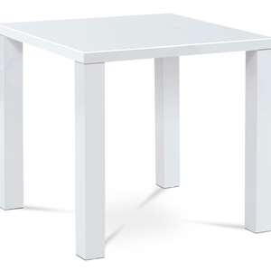 Jídelní stůl 80x80x76 cm, vysoký lesk bílý
