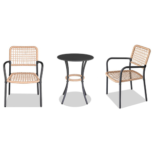 Zahradní set 1+2, stůl 60x60, židle umělý ratan barva přírodní,  kov antracit