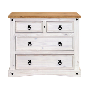 Komoda 2+2 zásuvky CORONA bílý vosk