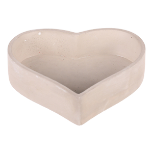 Obal na květiny - tvar srdce, nízký, beton, šedý