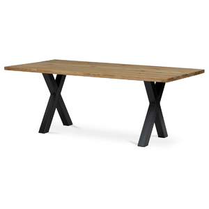 Stůl jídelní, 200x100x75 cm,masiv dub, kovová noha ve tvaru písmene