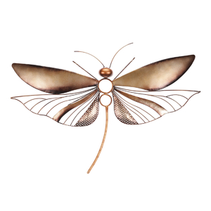 Muška - kovová nástěnná dekorace, barva zlatá