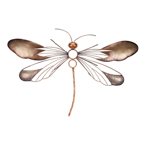 Muška - kovová nástěnná dekorace, barva zlatá