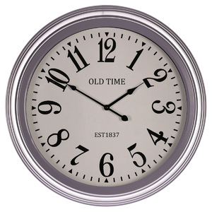 Hodiny nástěnné - pr. 58 cm, MDF, sklo a kovový rám, 