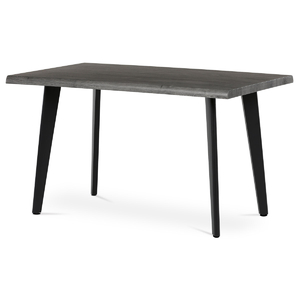 Stůl jídelní, 130x80x75 cm, MDF deska, dekor šedý dub, kov, černý lak