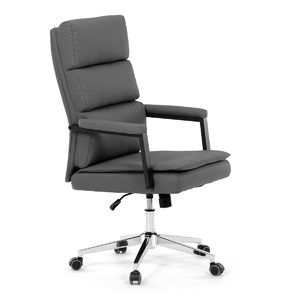 Kancelářské křeslo, houpací mechanismus, šedá ekokůže, KA-D8104 GREY