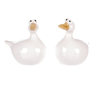 Kachna - keramická figurka, bílá, cena za 1 ks