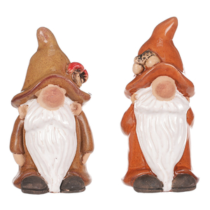 Skřítek - keramická figurka, podzimní, mix 2 druhů, cena za 1 ks