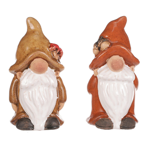 Skřítek - keramická figurka, podzimní, mix 2 druhů, cena za 1 ks