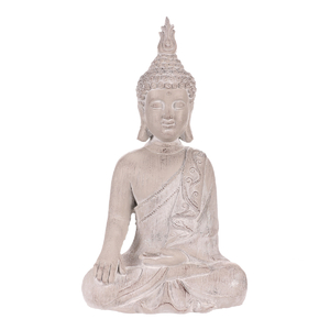 Buddha - soška z polyresinu, barva šedá