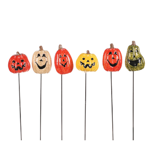 Dýně na špejli - keramika, strašidelná, mix 6 druhů, cena za 1 ks