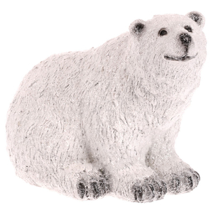 Medvěd, zimní dekorace z polyresinu
