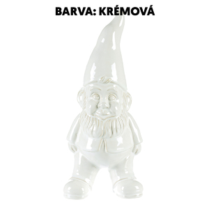 Trpaslík - keramická soška, barva krémová
