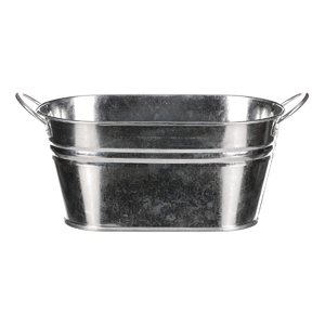 Obal na květiny - truhlík, zinkový, barva stříbrná