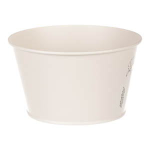 Obal kovový - nízký, motiv kvetoucího máku, krémový