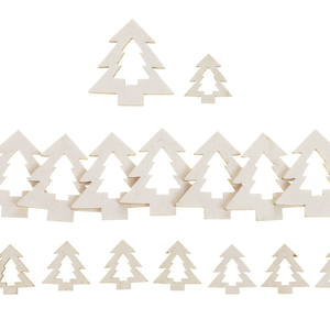 Stromeček, vánoční dekorace, barva bílá s glitry, cena za balení (16 ks).