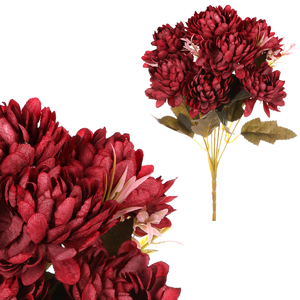 Chryzantéma - umělá kytice, barva bordó.
