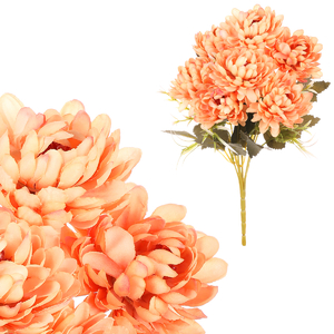 Chryzantéma - umělá kytice, barva oranžová.