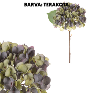 Hortenzie - umělá řezaná, barva terakotová