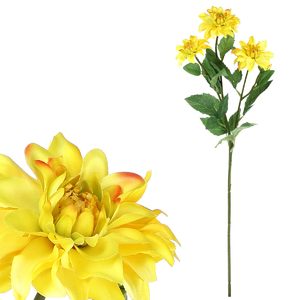 Jiřinka, barva žlutá. Květina umělá.