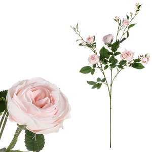 Růže s devíti květy - umělá květina, barva růžová.