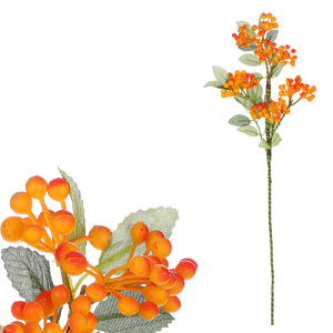 Jeřabiny - umělá větev, oranžové bobule