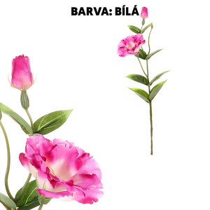 Eustoma - umělá řezaná květina, bílá