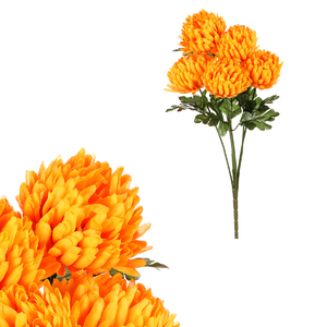 Chryzantéma - umělá kytice, barva oranžovo-žlutá