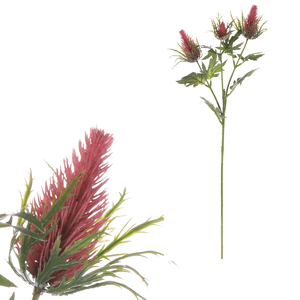 Eryngium - umělá větev, barva tmavě růžová