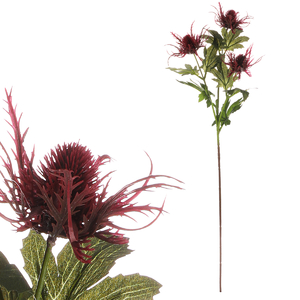 Eryngium - umělá květina, červená barva.