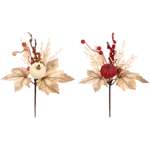 Větev umělá - dýně, bobule a listí, mix 2, cena za 1 ks