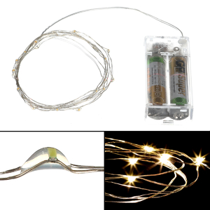 Řetěz s LED světýlky na baterie - časovač, teplá žlutá barva, 4m/40led.