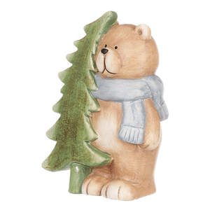 Medvěd se stromkem, keramická dekorace.