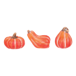 Dýně keramická - mix 3 druhů, oranžová, cena za 1 ks
