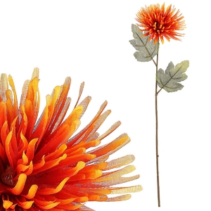 Chryzantéma - umělá řezaná květina, oranžová