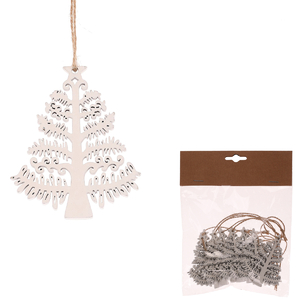 Stromečky na pověšení - dřevo, bílé, cena za balení (8 ks)