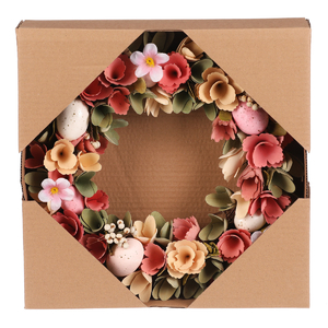 Věnec velikonoční - pr. 32 cm, umělé květiny a vajíčka