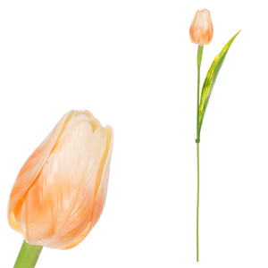 Tulipán plastový - řezaná květina, meruňková, cena za 1 ks