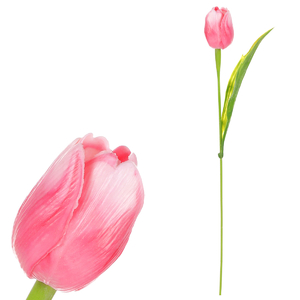 Tulipán plastový - řezaná květina, růžová, cena za 1 ks