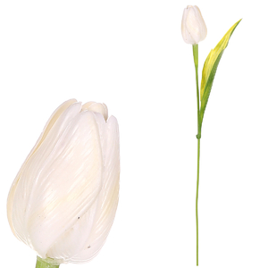 Tulipán plastový - řezaná květina, sv. krémová, cena za 1 ks